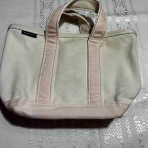 Lands' End Small Women's Tote Bag in Cream and Pink Legacy Japanese